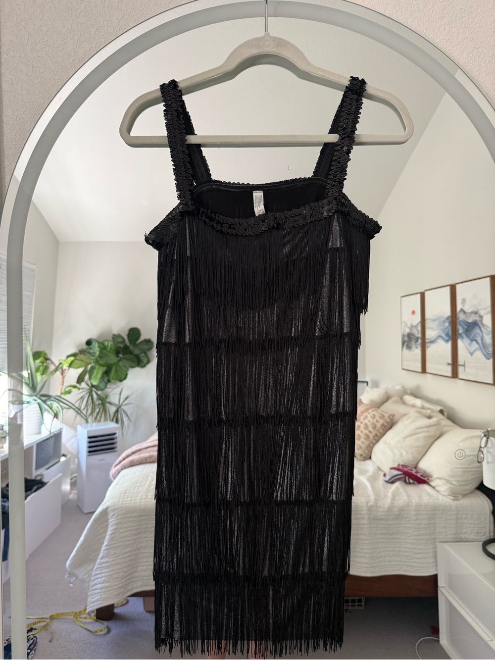 Black Fringe Flapper Party Dress